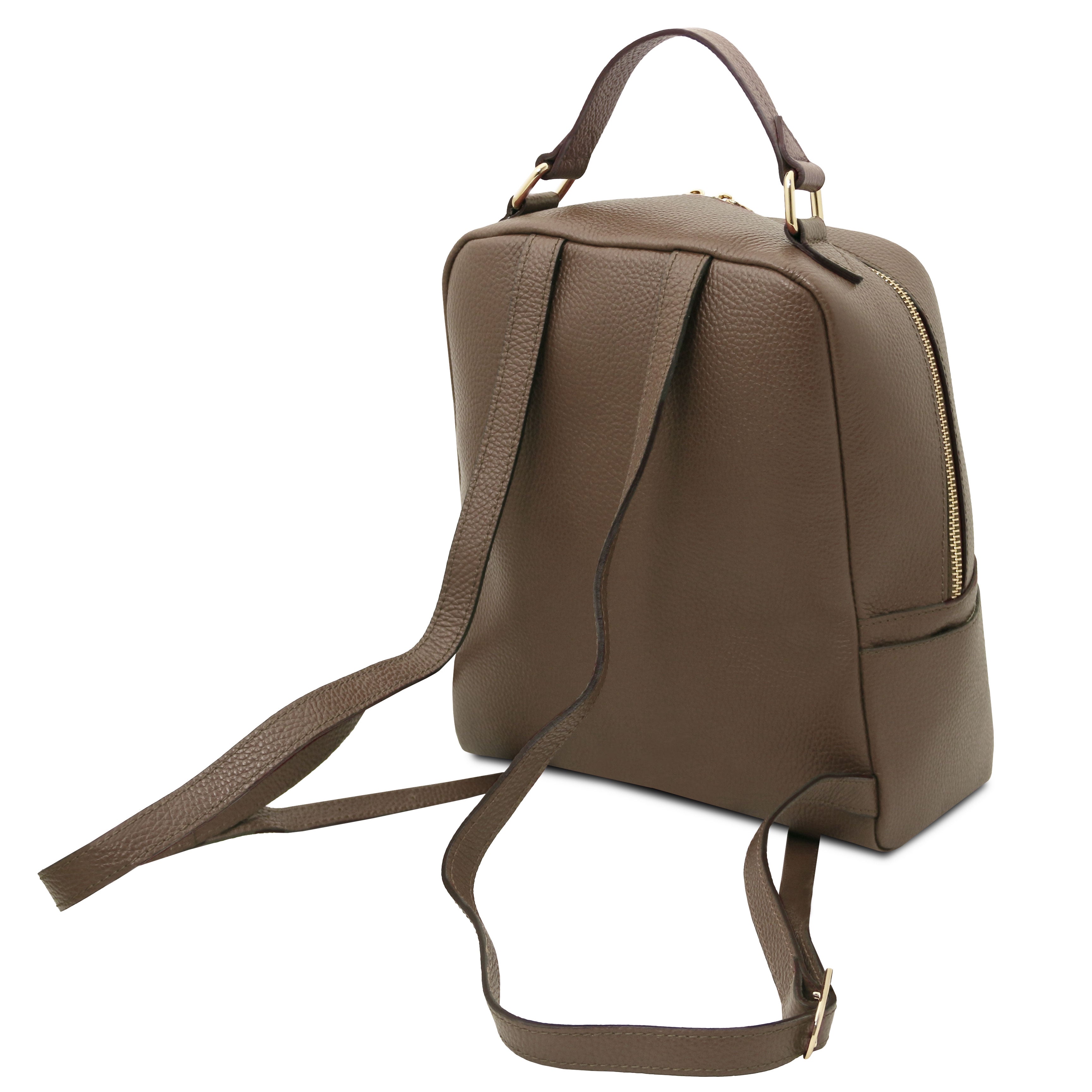 Cityryggsäck i mjukt Läder