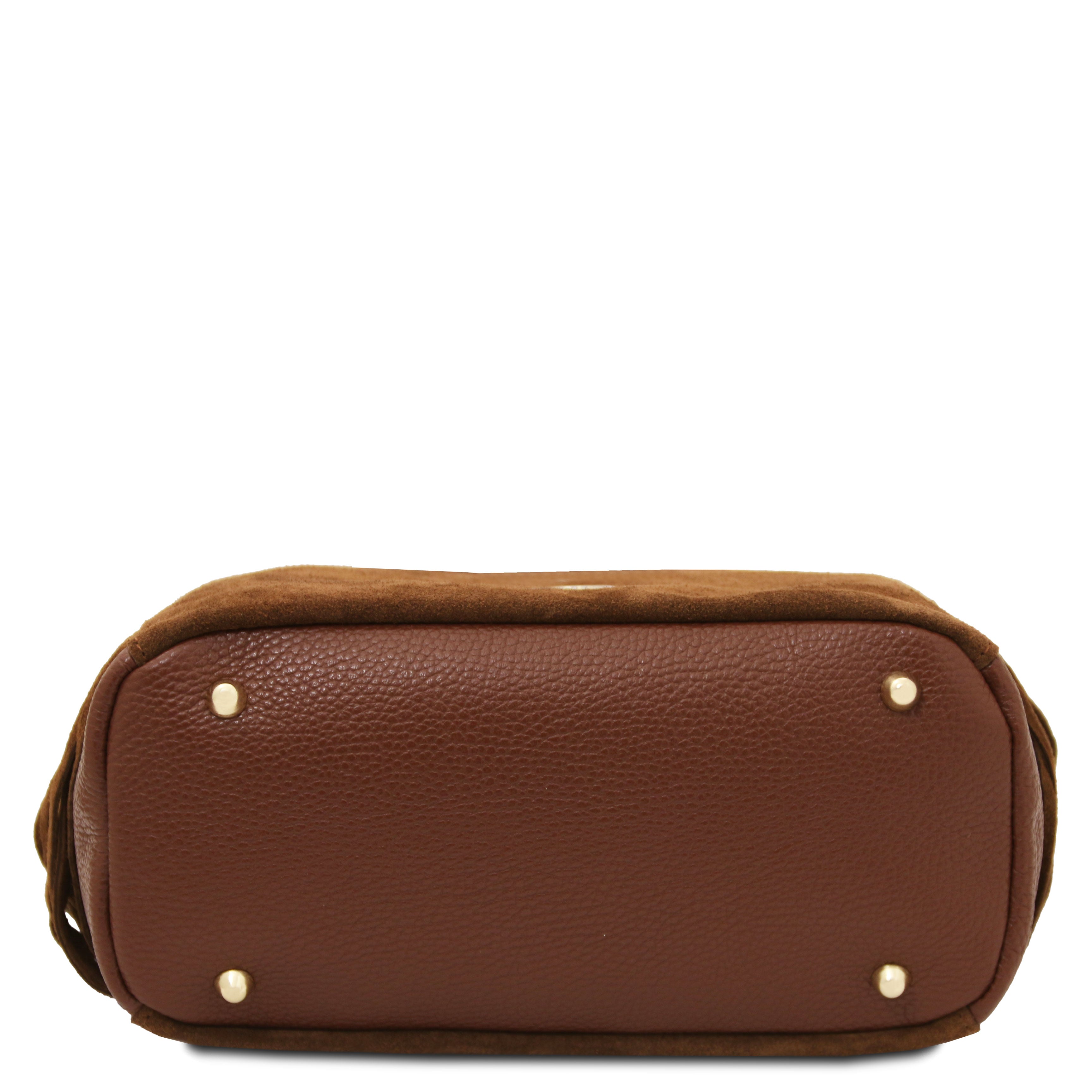 Nomade Axelväska i mocka och läder med fransar