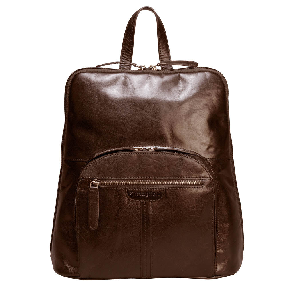 Ryggsäck med datorfack NYPD i äkta Skinn