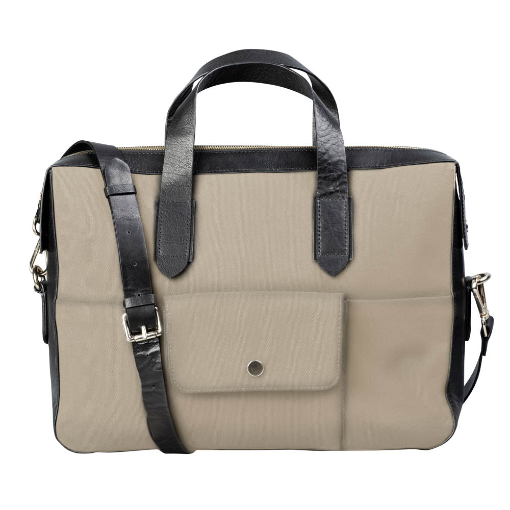 Datorväska i slitstarkt Canvasmaterial och läder