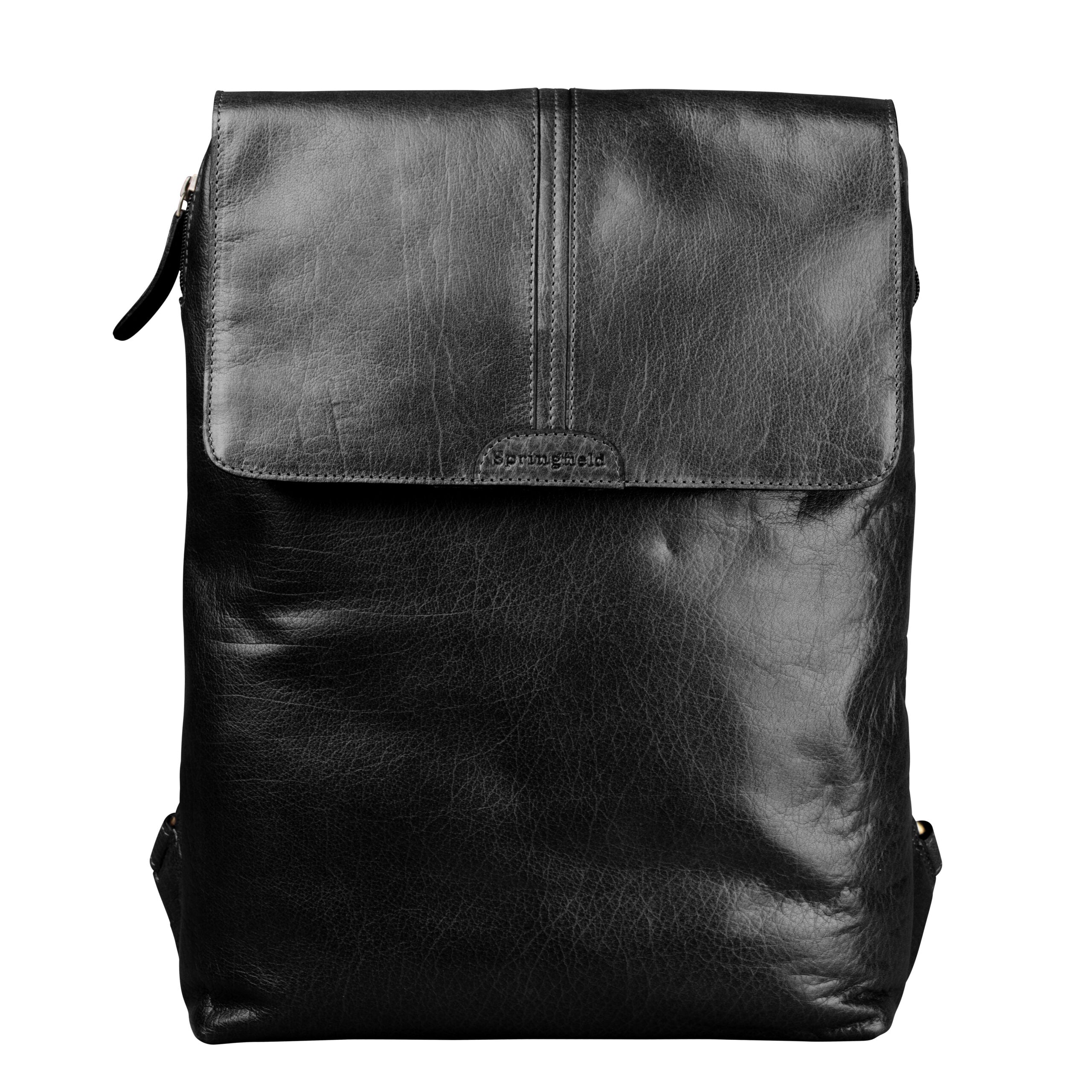 Stilren Ryggsäck i skinn med Datorfack