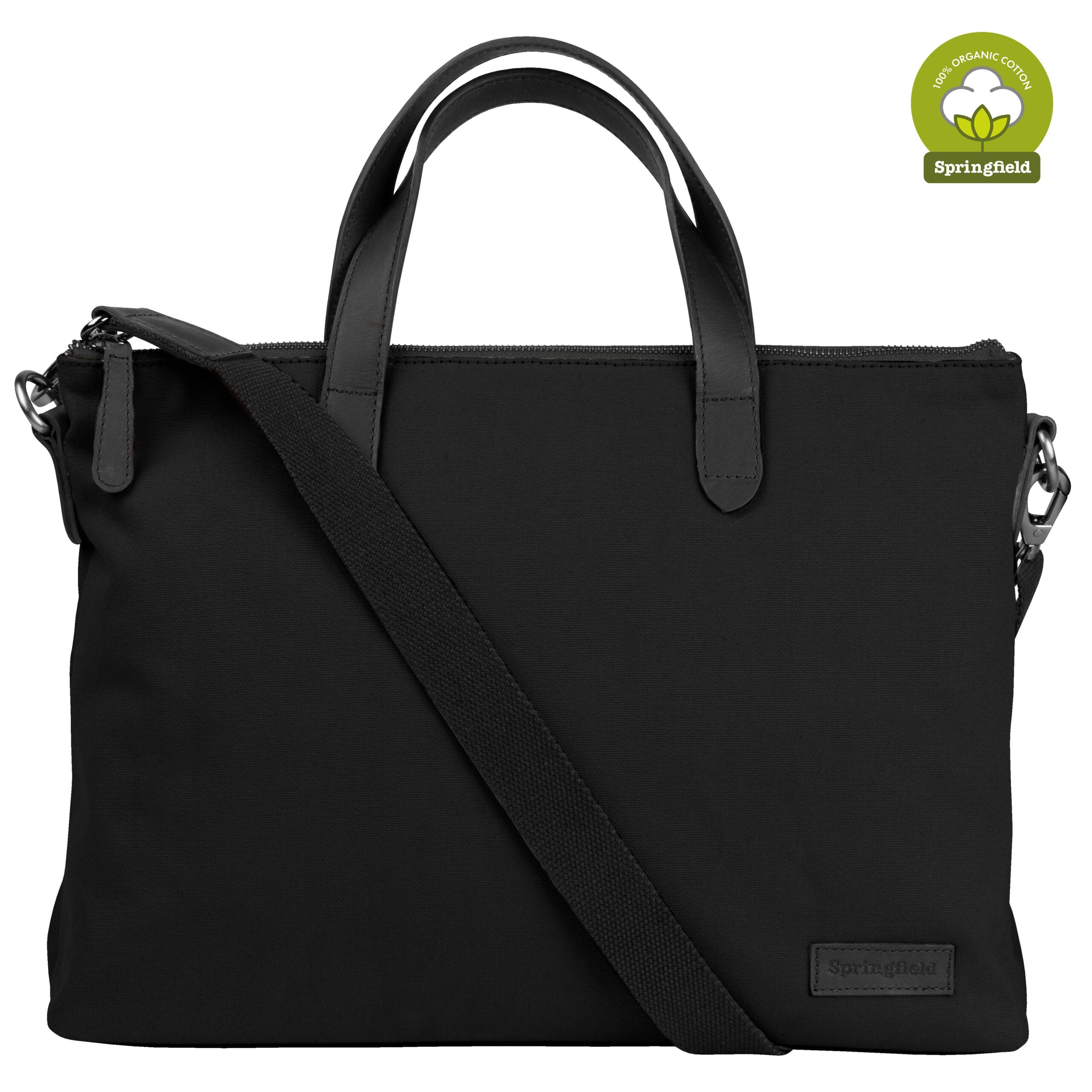 Handväska i Canvas och Läder