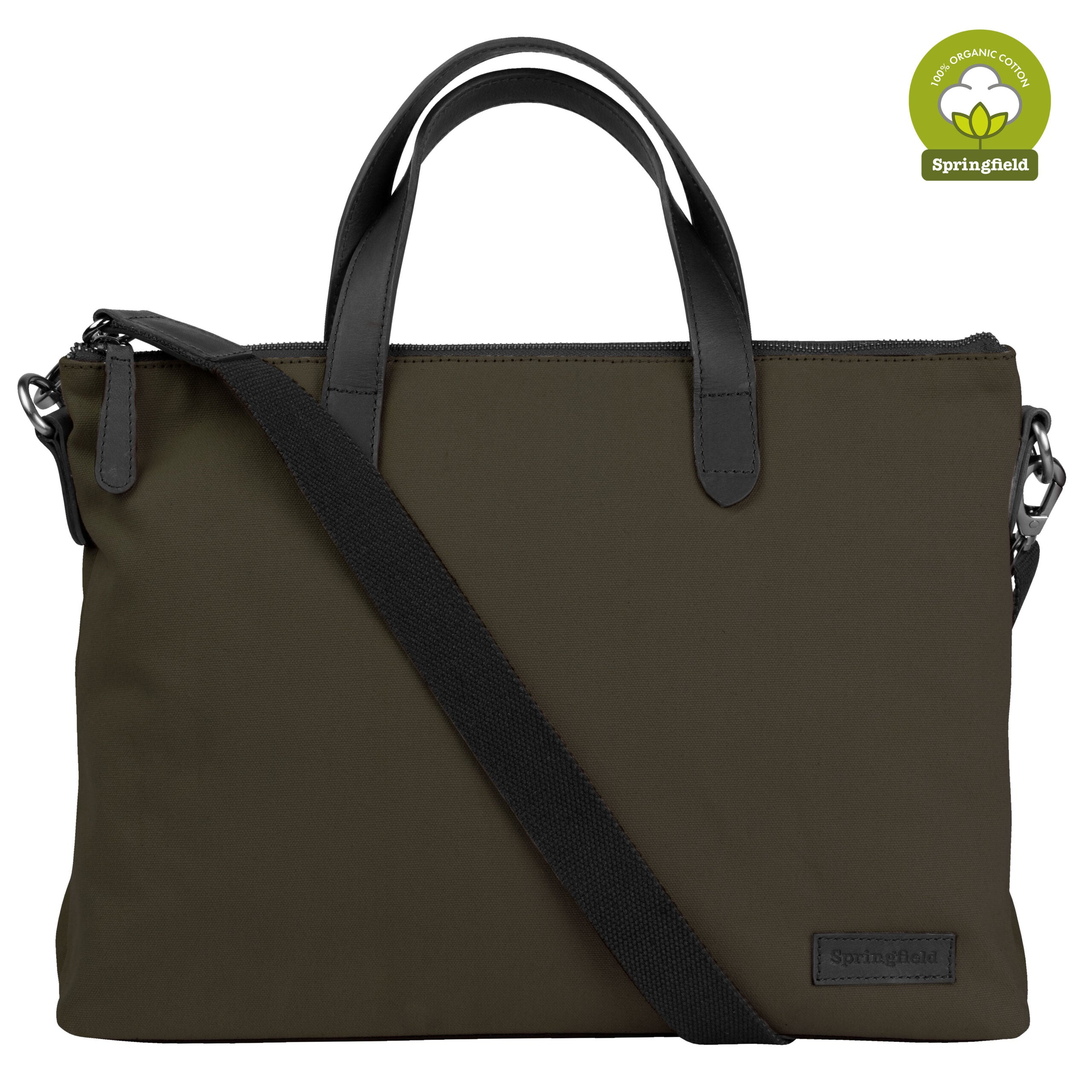 Handväska i Canvas och Läder