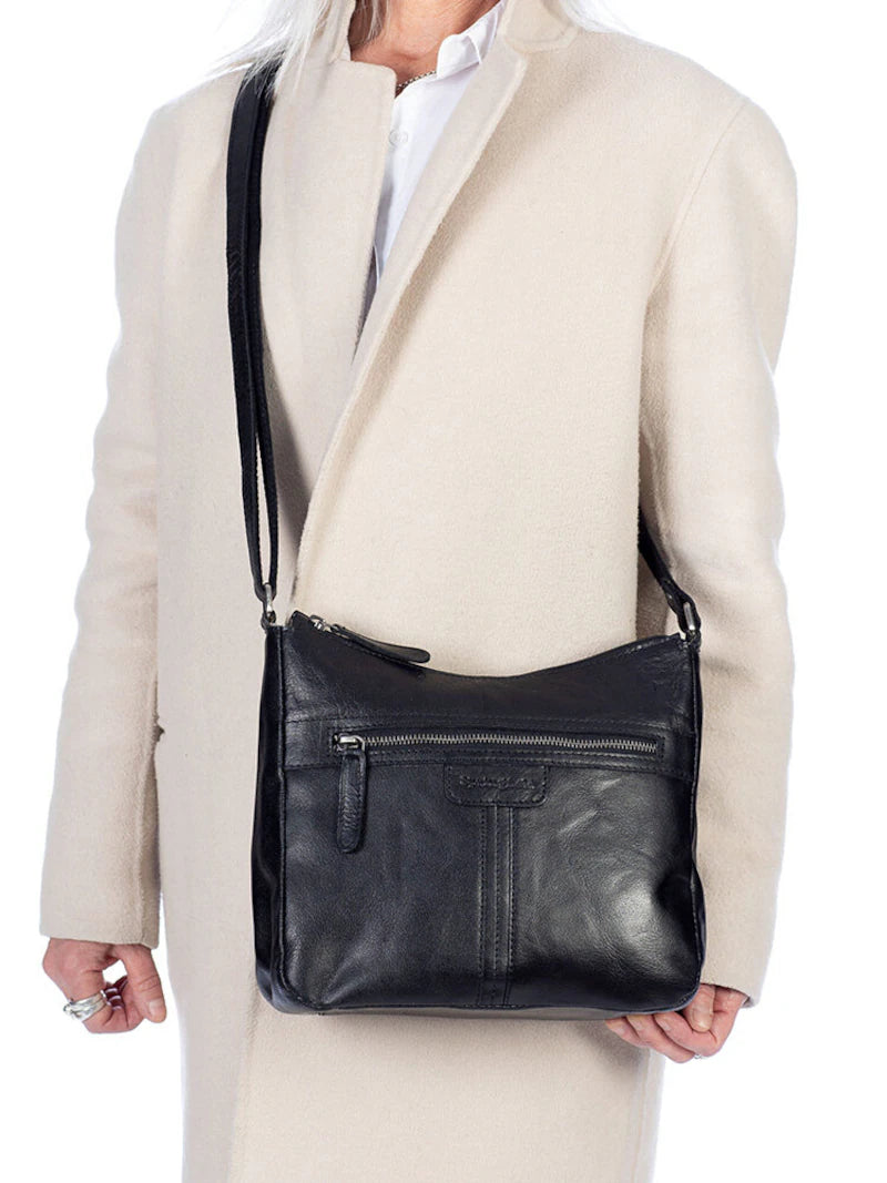 Högkvalitativ handväska tillverkad av äkta skinn