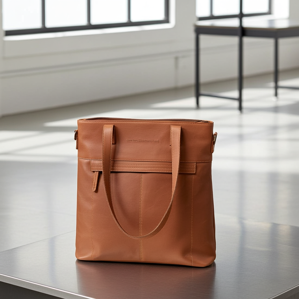 Shoppingbag i Skinn med Datorfack 15"