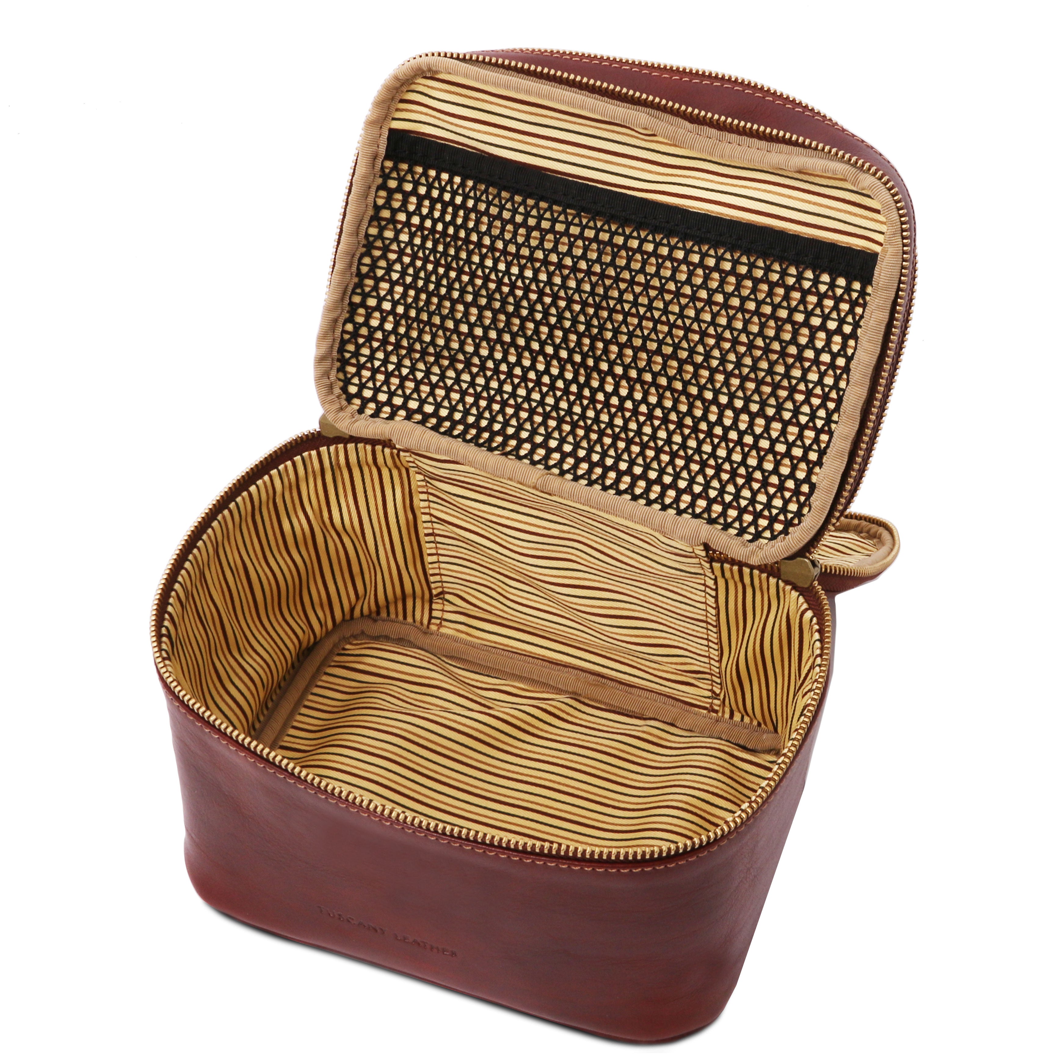 Eliot necessär i läder – öppen vy med