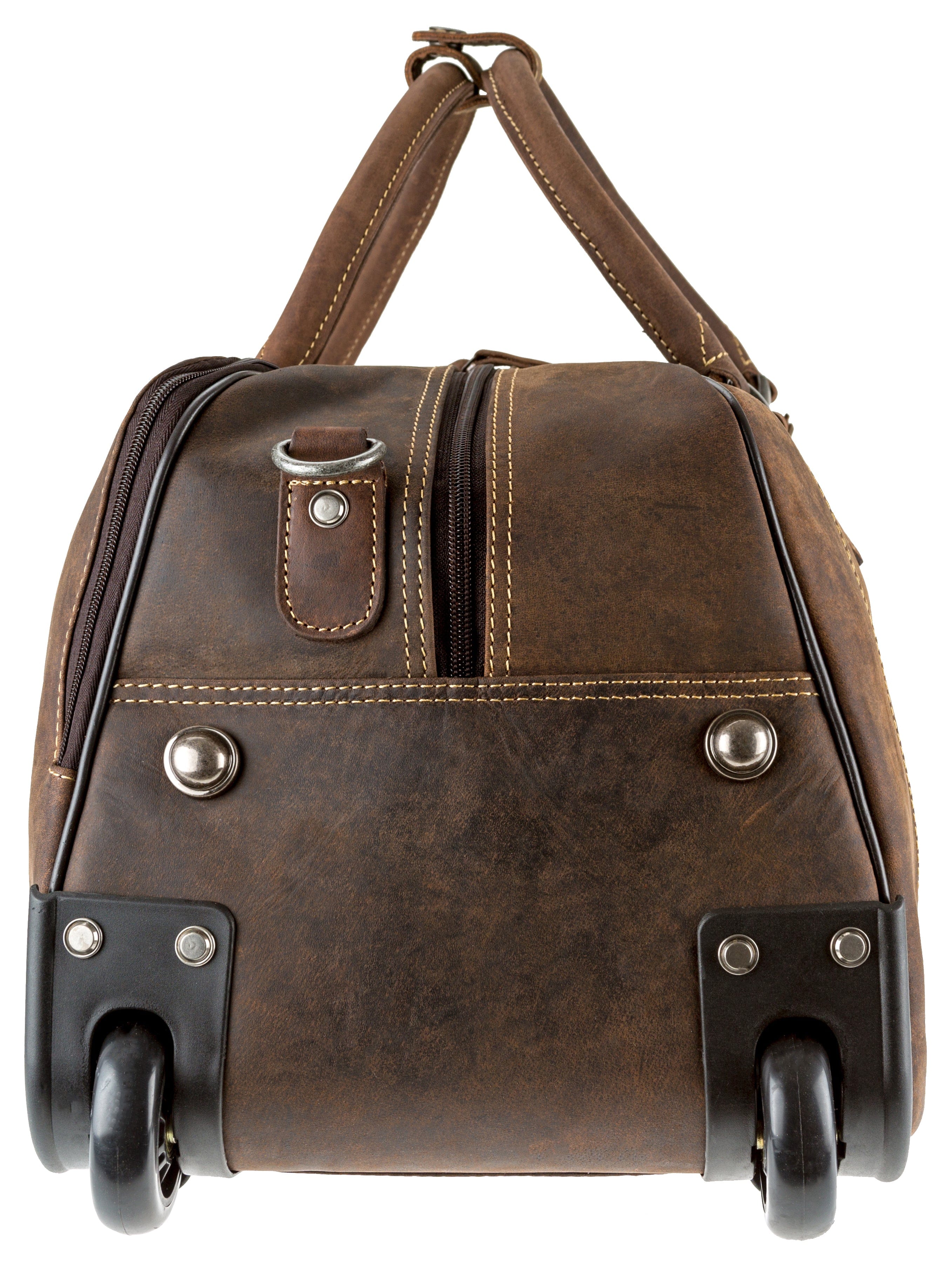 Resväska Weekendväska Trolley Rom i Skinn - NewBag4you