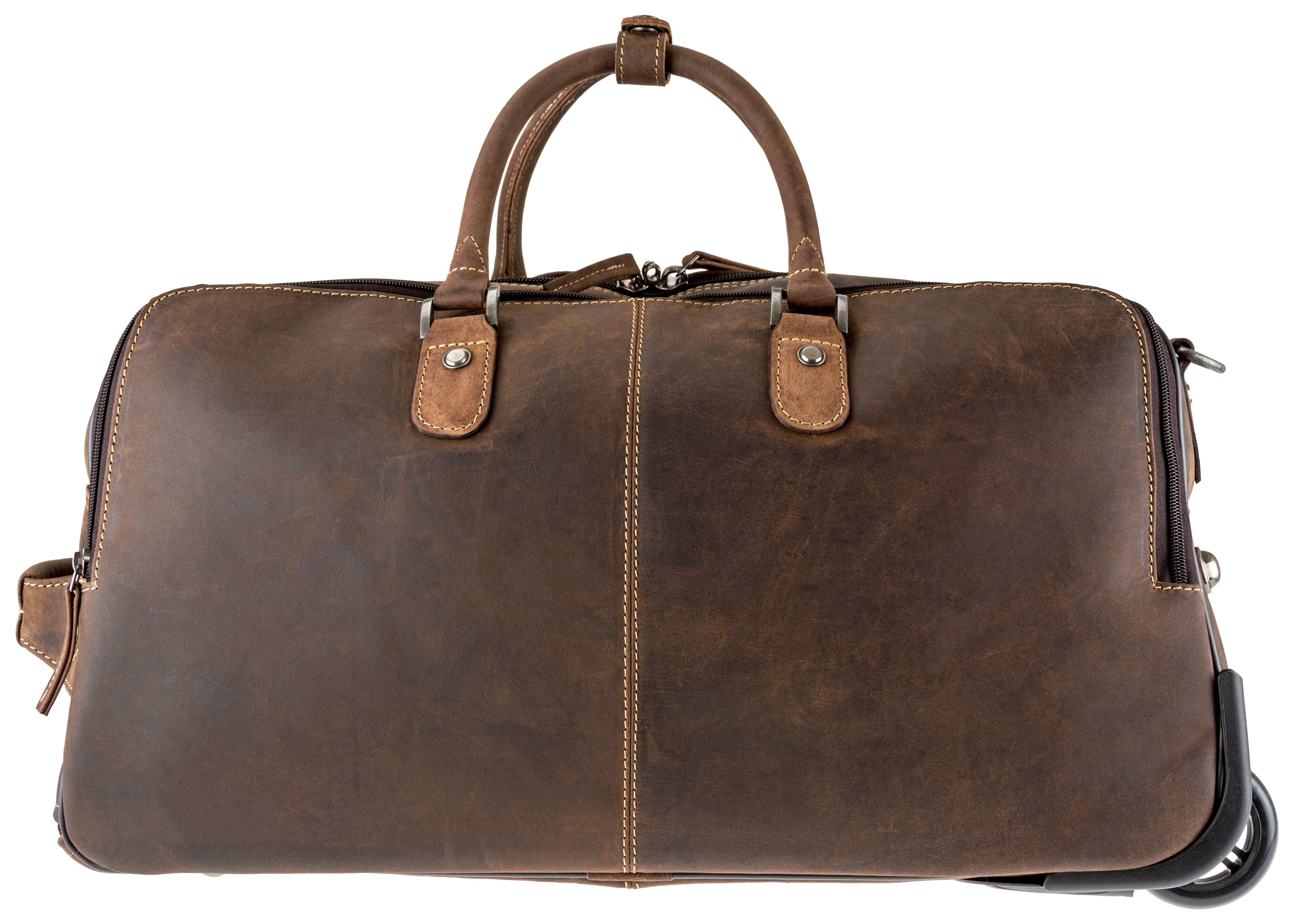 Resväska Weekendväska Trolley Rom i Skinn - NewBag4you