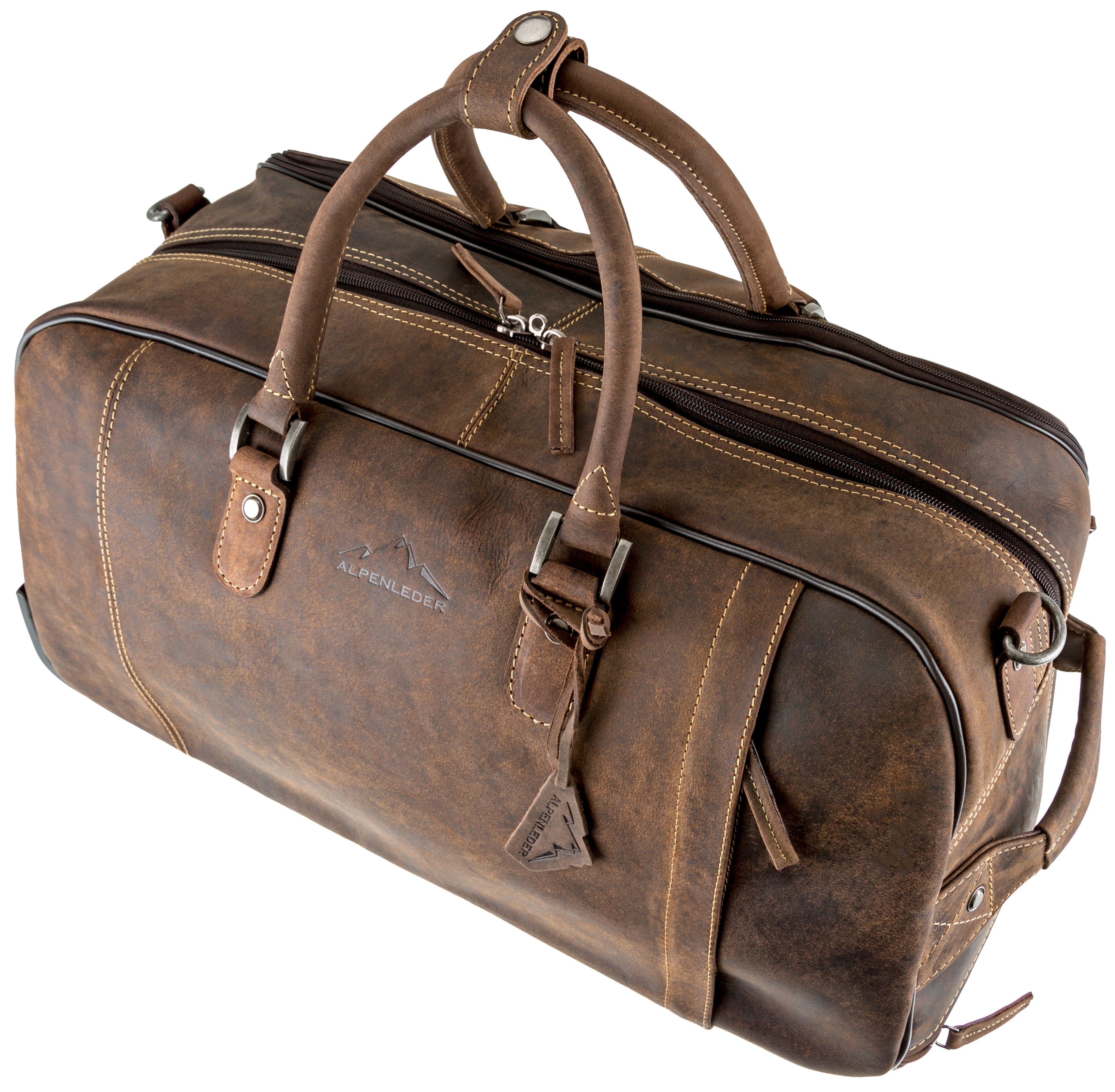 Resväska Weekendväska Trolley Rom i Skinn - NewBag4you