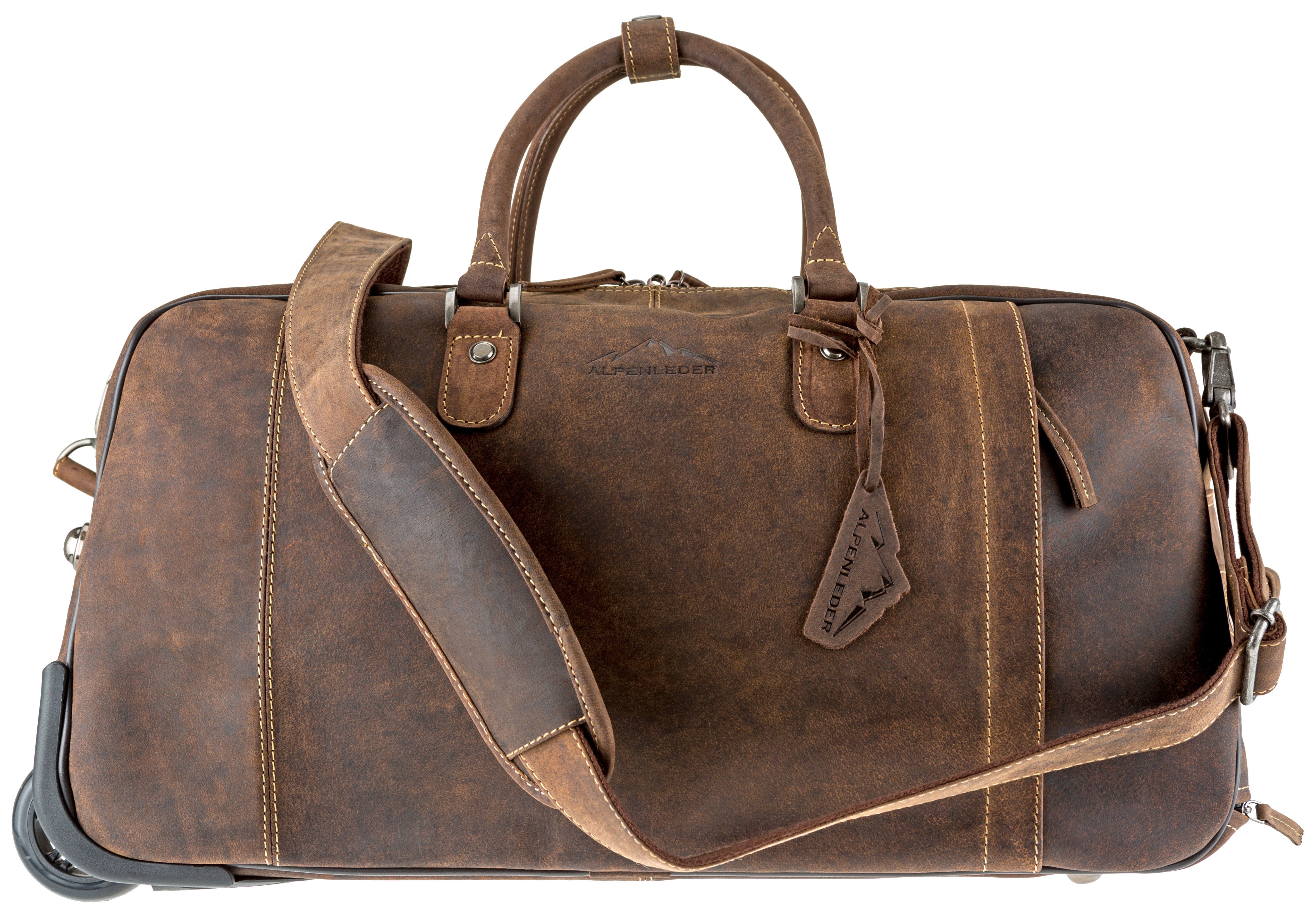 Resväska Weekendväska Trolley Rom i Skinn - NewBag4you