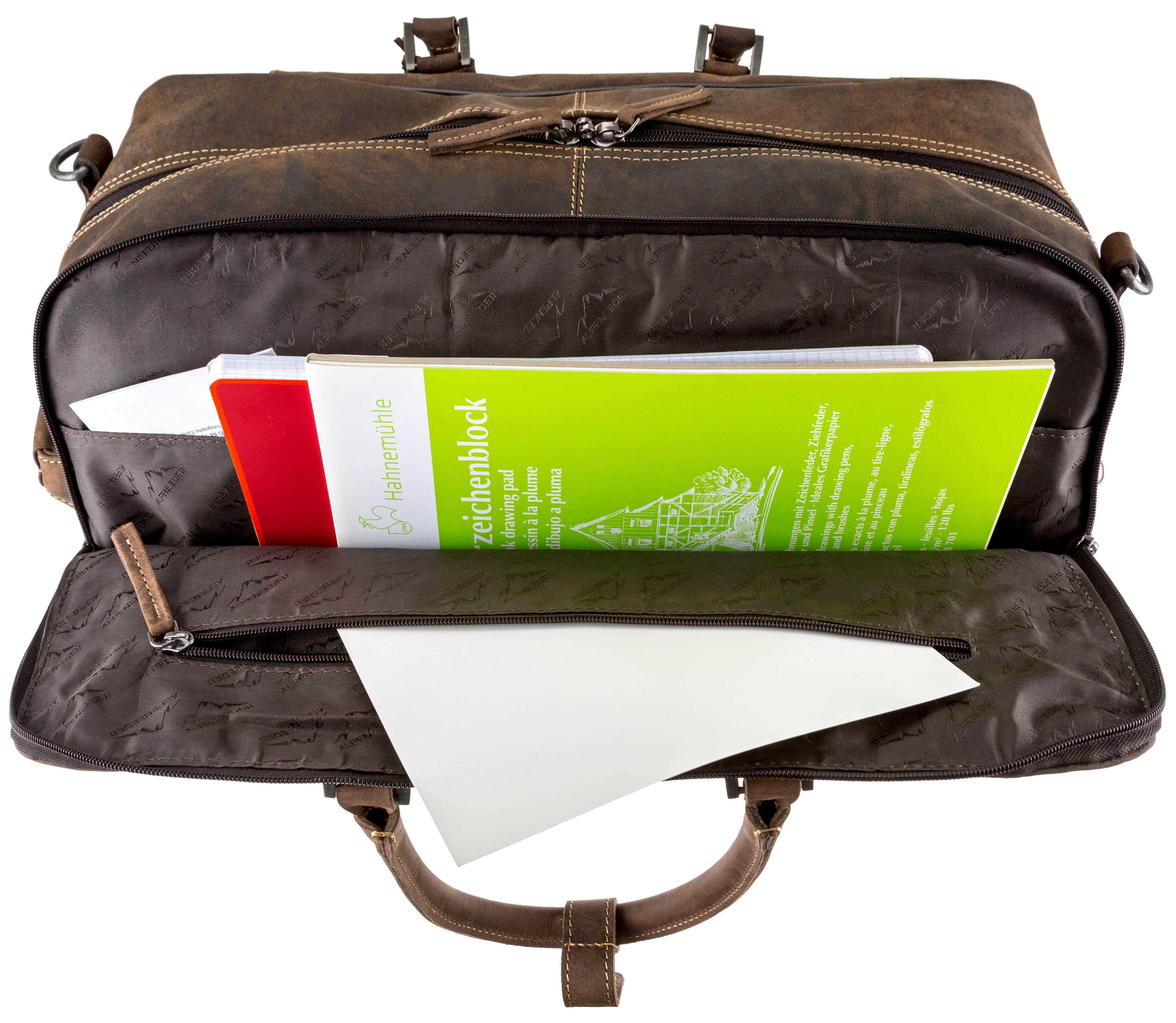 Resväska Weekendväska Trolley Rom i Skinn - NewBag4you