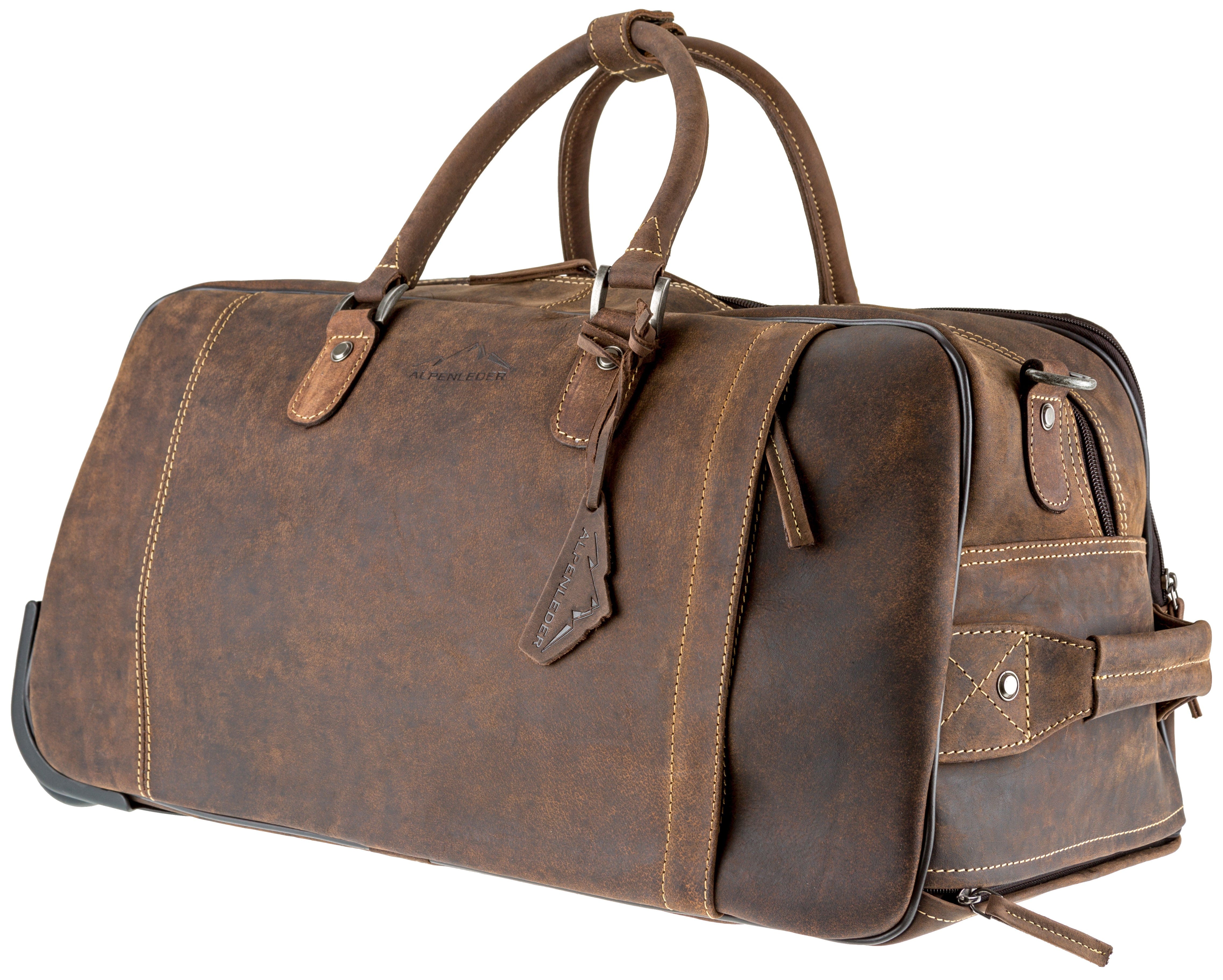 Resväska Weekendväska Trolley Rom i Skinn - NewBag4you