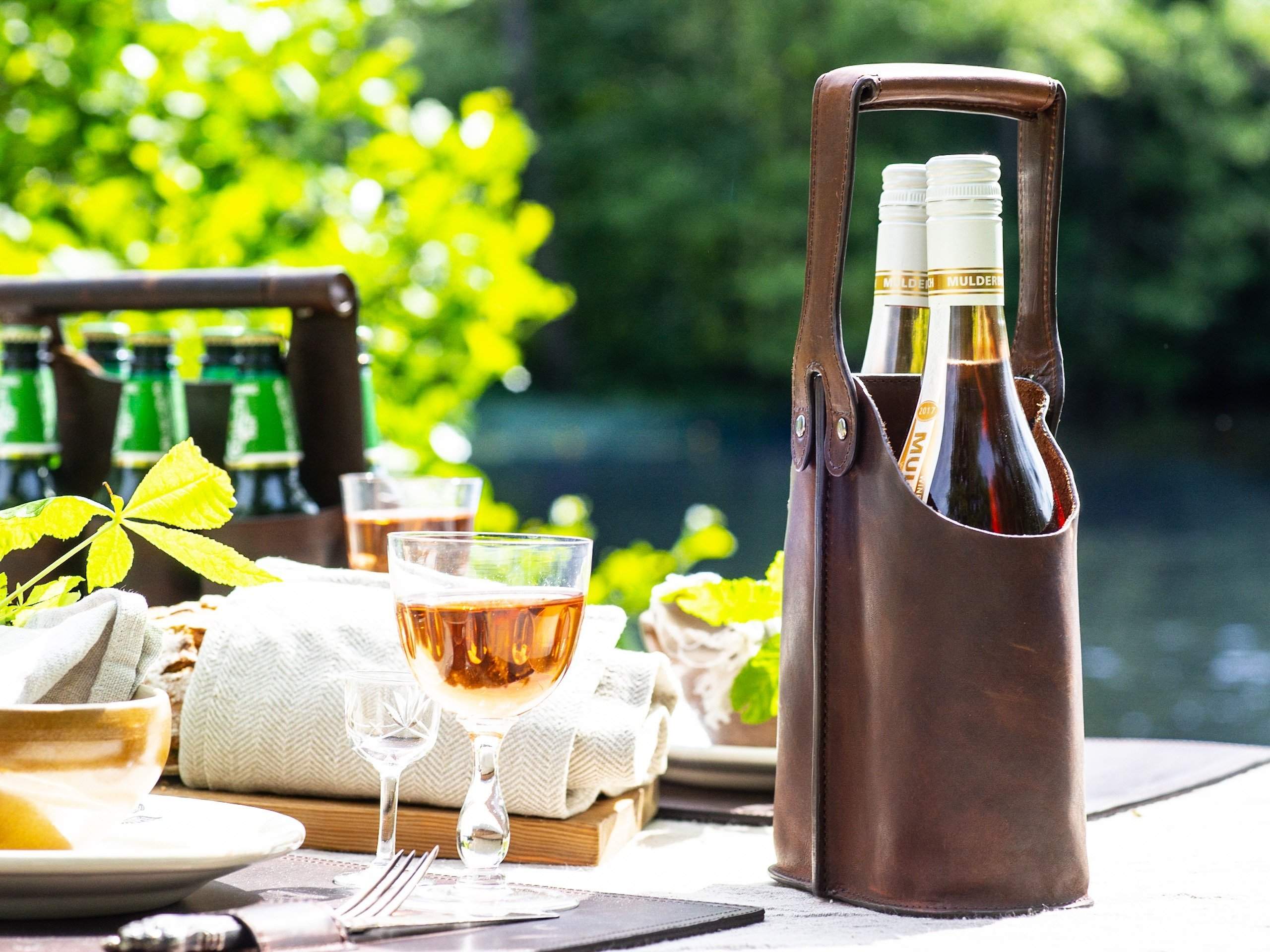 Buteljväska Dubbel Cab Köket Äkta Skinn - NewBag4you