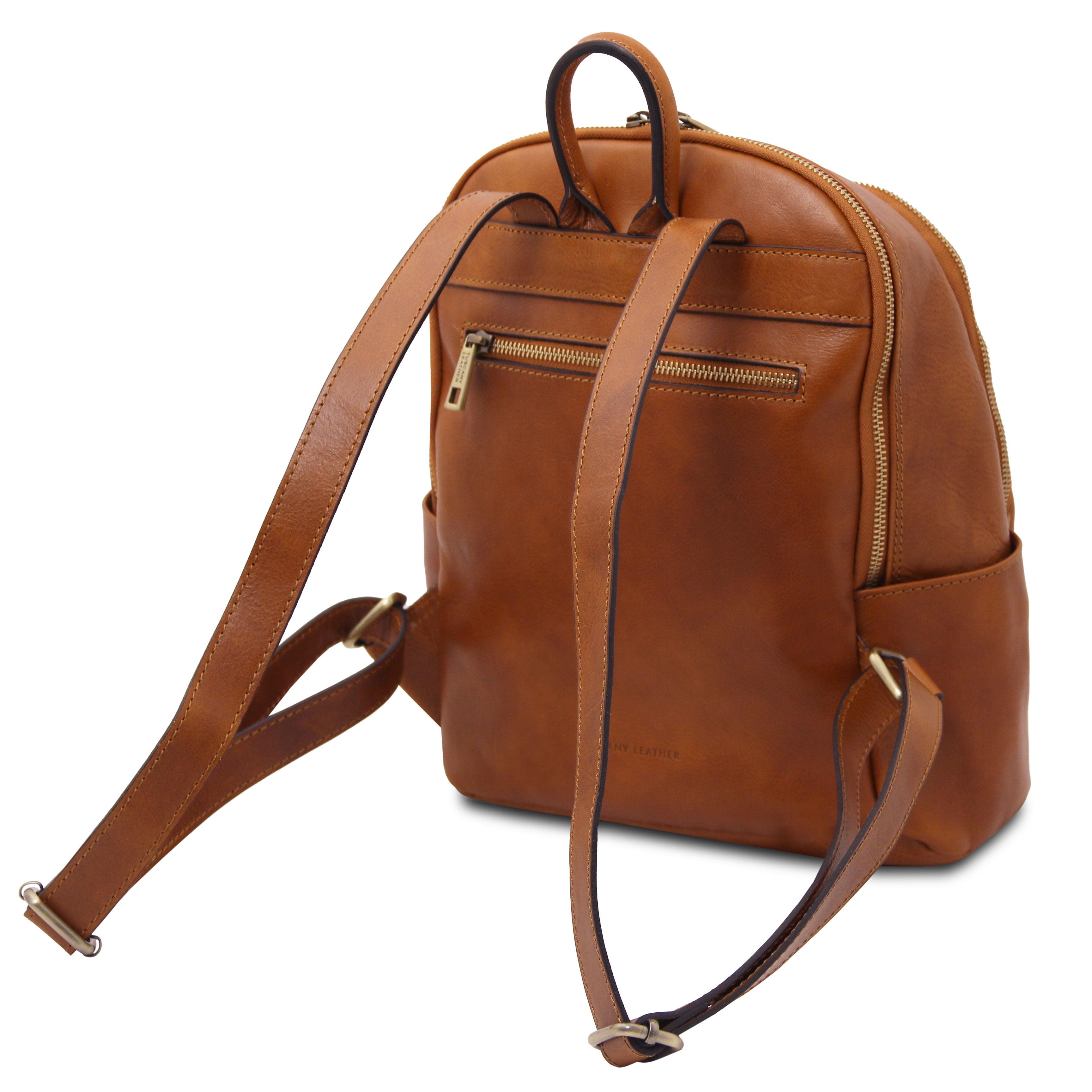 Canberra Ryggsäck i läder med 2 huvudfack