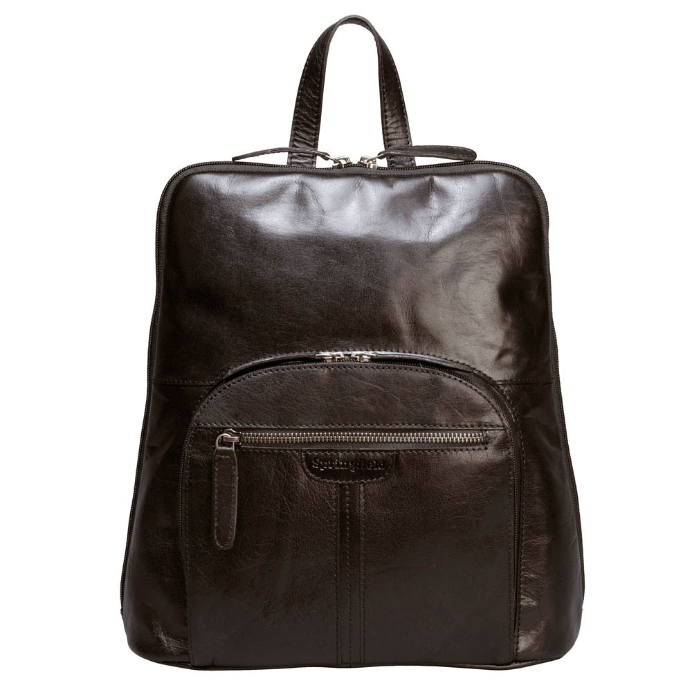 Ryggsäck med datorfack NYPD i äkta Skinn