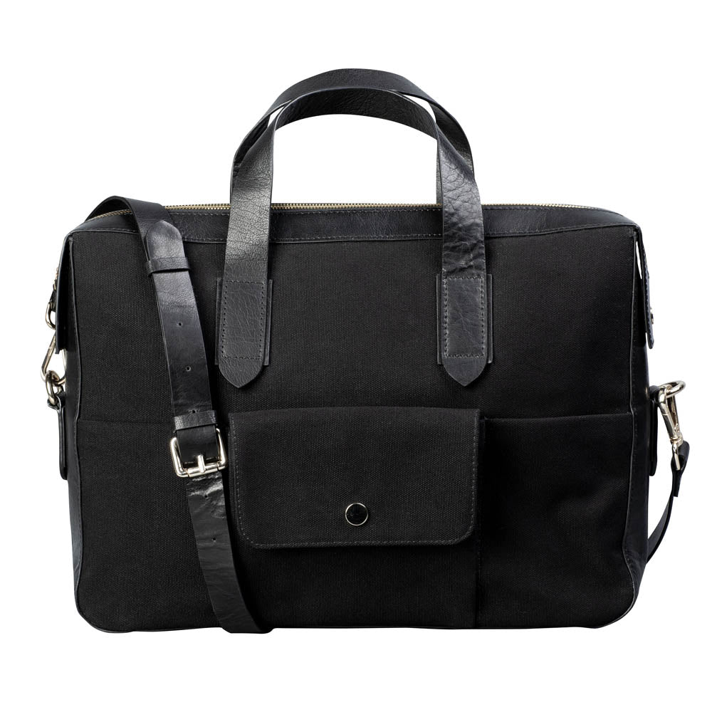 Datorväska i slitstarkt Canvasmaterial och läder