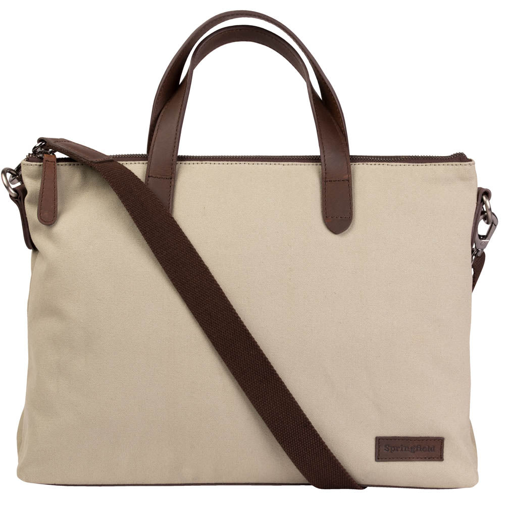 Handväska i Canvas och Läder