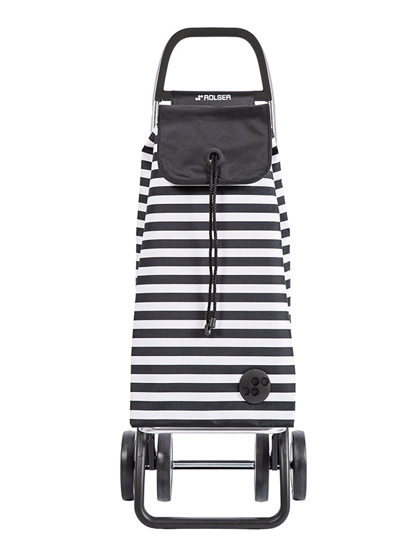Rolser Marina Svart/Vit Randig med Fyra Hjul Hopfällbar