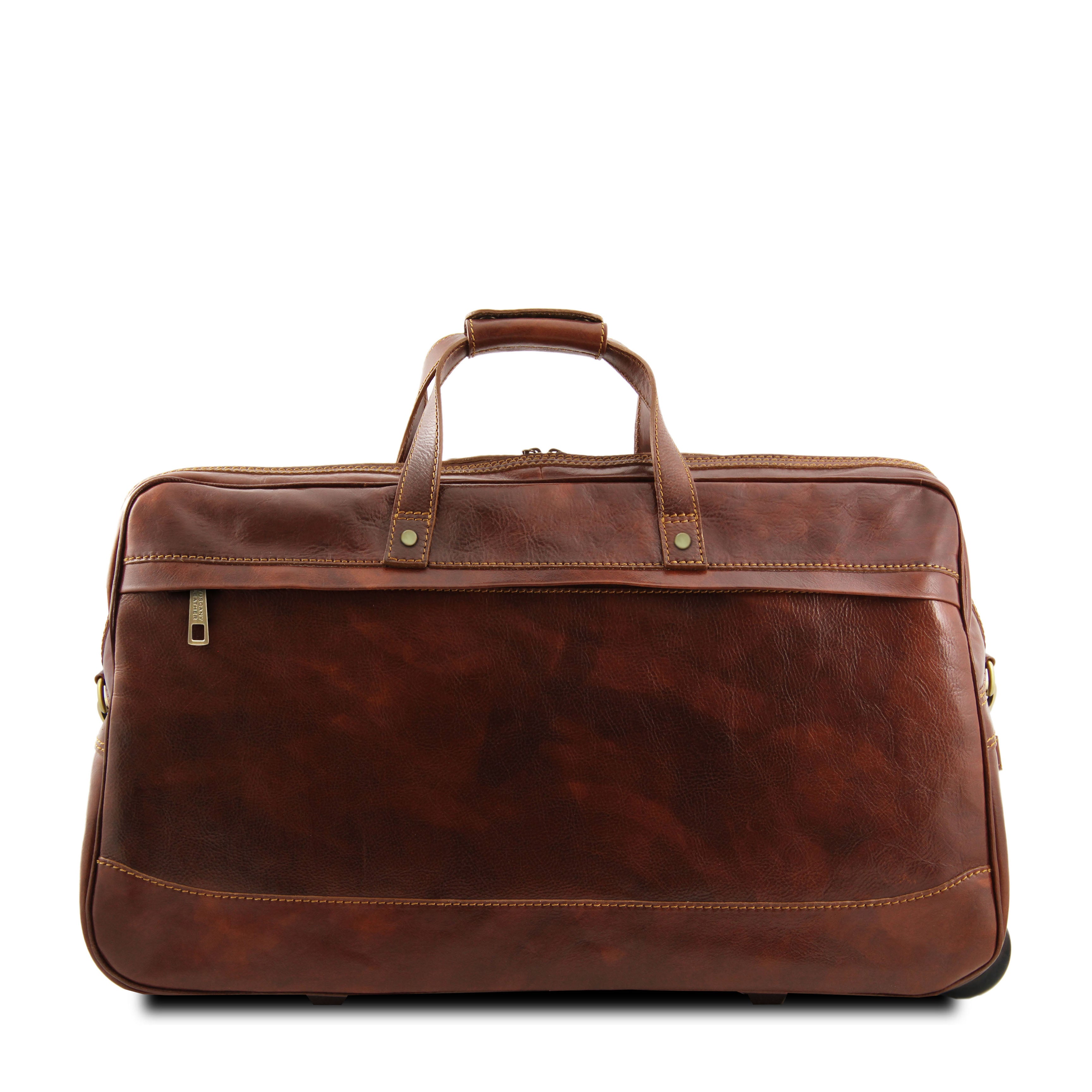 Bora Bora trolley läderväska – baksida med stabil konstruktion