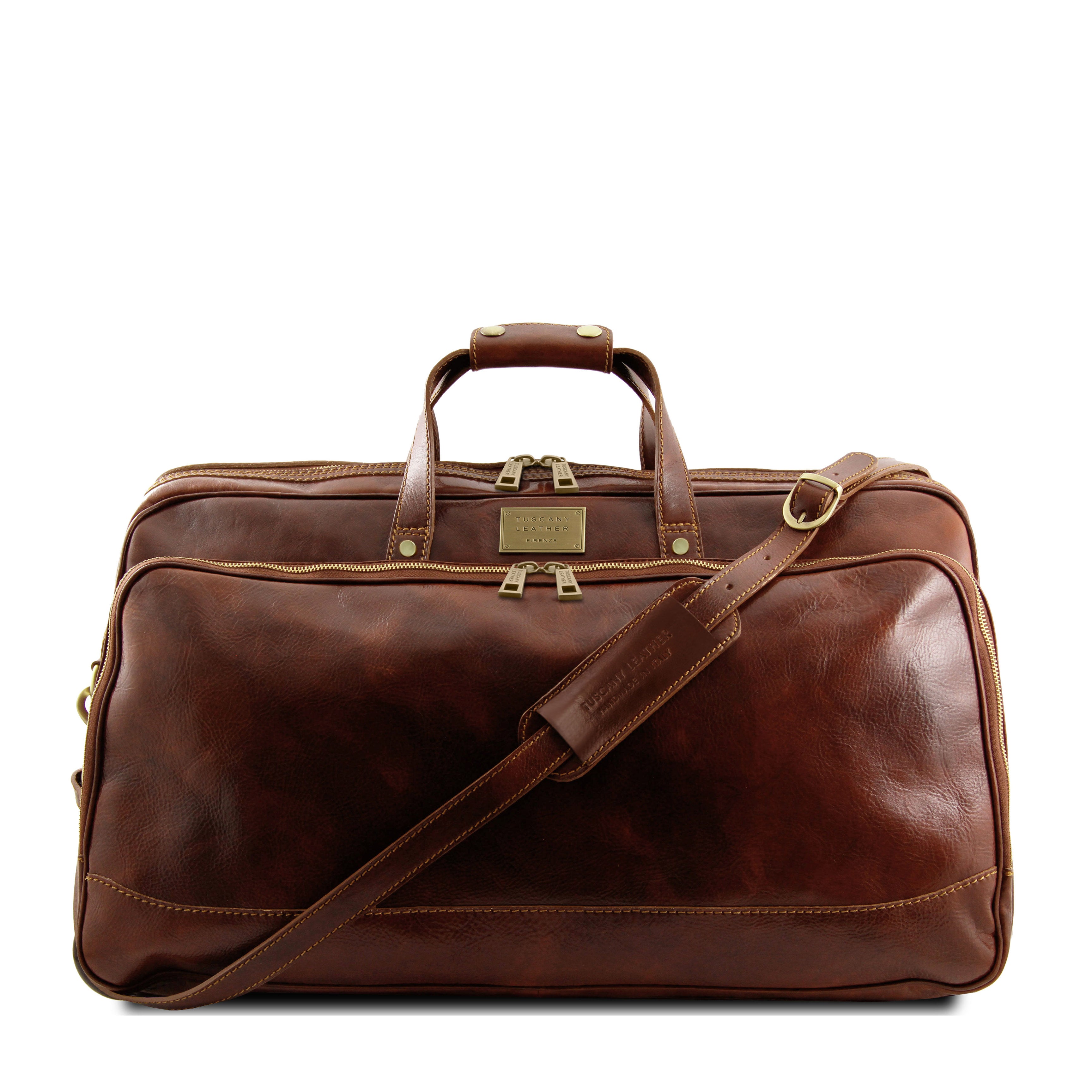 Bora Bora trolley läderväska i äkta italienskt läder – stor storlek, framifrån