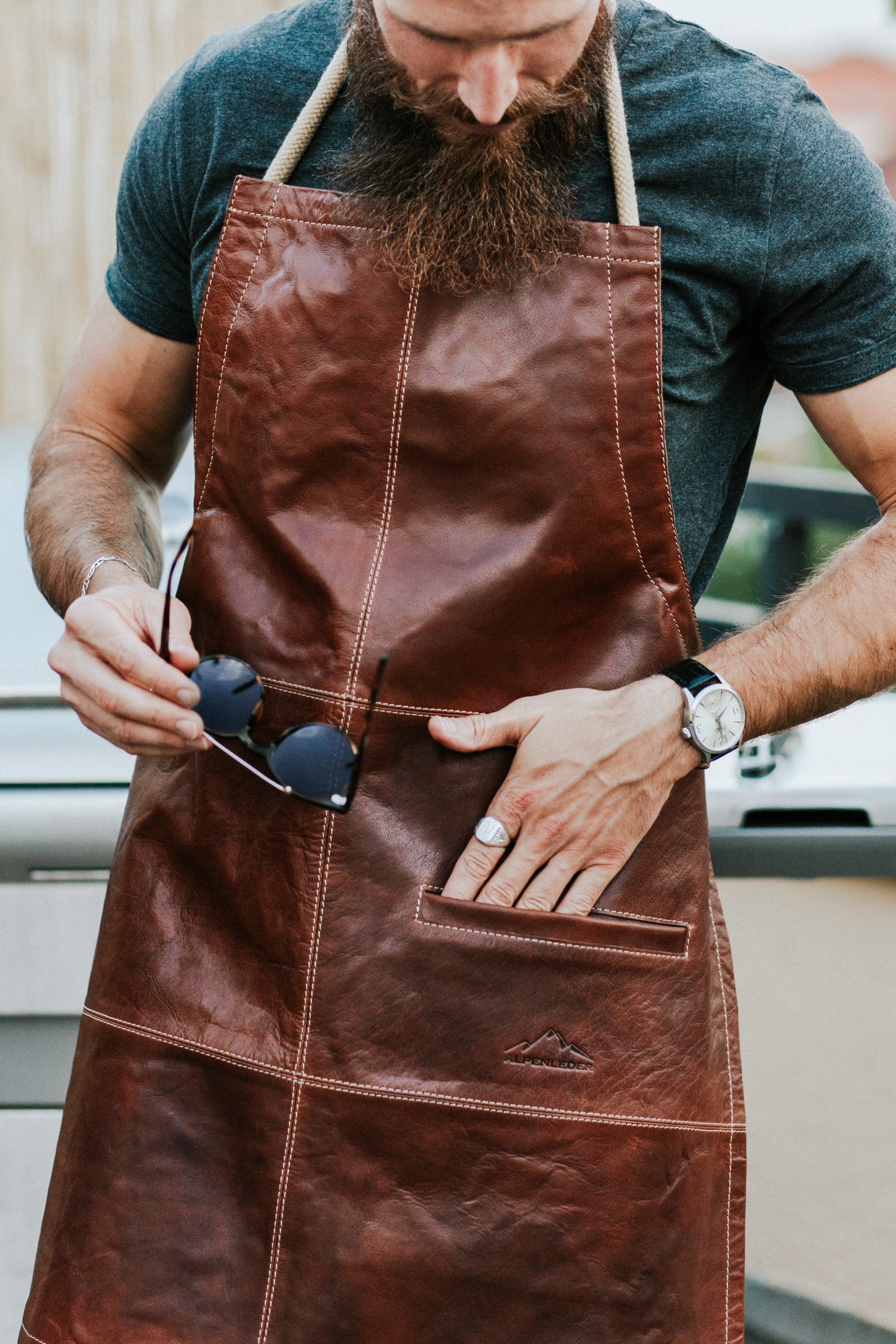 BBQ Förkläde Sparkling i Läder - NewBag4you