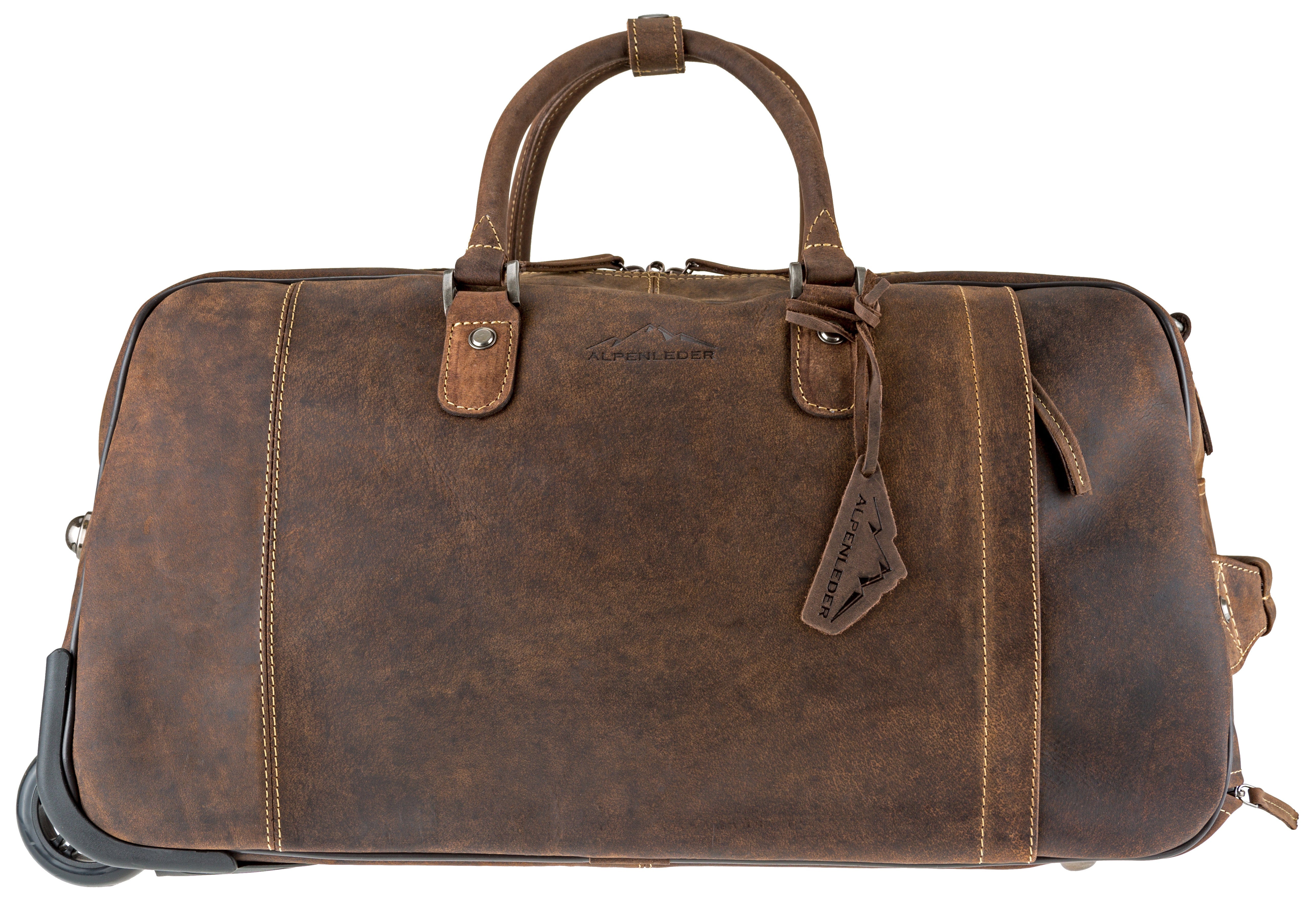 Resväska Weekendväska Trolley Rom i Skinn - NewBag4you