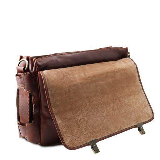 VENTIMIGLIA - Läderportfölj med framfickor First Class - NewBag4you